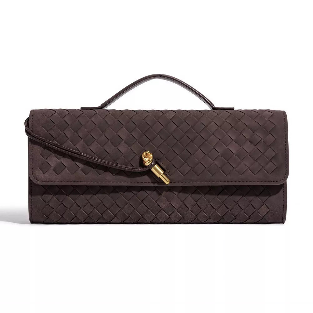 Woven Textured Baguette Bag