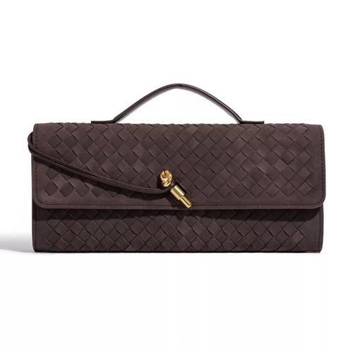 Woven Textured Baguette Bag