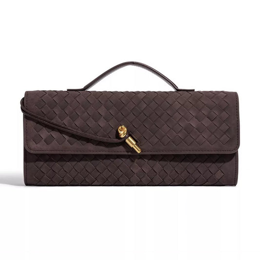 Woven Textured Baguette Bag