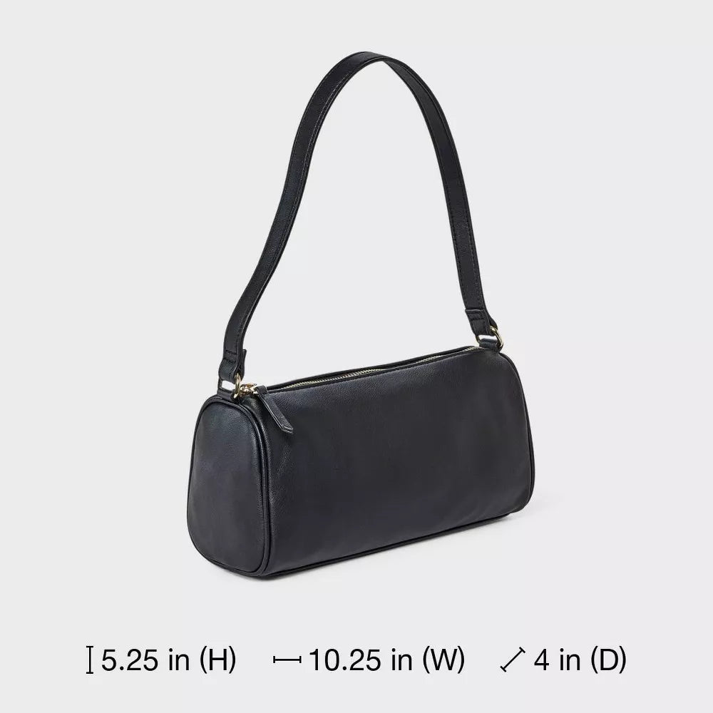 Cylindrical Barrel Baguette Shoulder Bag